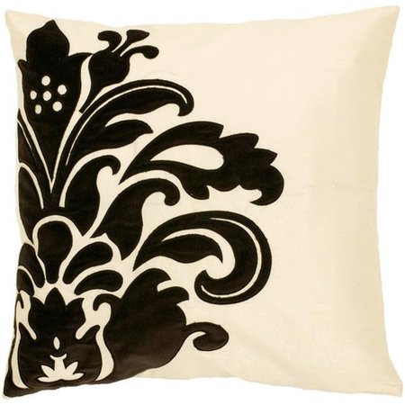 SURYA Surya P0171-1818D Down Filler Decorative Pillow - White-Black P0171-1818D
